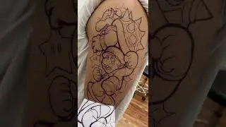 🎮🔥Mario X Bowser Tattoo🔥🎮 #tattoo #nyctattooartist #nintendotattoo #videogametattoo #shorts