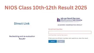 NIOS Class 10th-12th Result 2025 | Rechecking Result | Direct Link