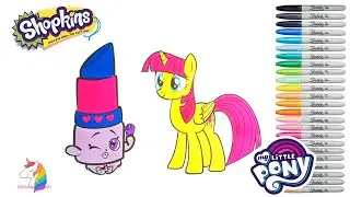 My Little Pony Color Swap Twilight Sparkle Shopkins Lippy Lips MLP Coloring Book | Unicorn Splash