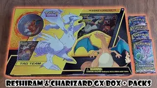 Коробка фигурок Реширам и Чаризард GX + наборы