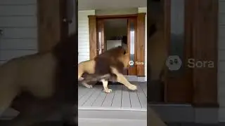 🦁 Lion Breaks Into House! 😱 | Real Security Footage Caught on Camera #shorts #funny