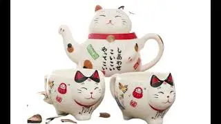 Lovey Plutus Cat Teapot Mug | Neko Ceramic Tea Cup