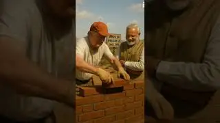 trump working as mason #india #usa #modi #trump #shorts #funnyvideo #funny