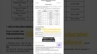 New requirements out for diploma trainee technical assistance#je #ssc