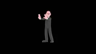 3D Cartoon Male Judge Character Turntable | Serious Stop Gesture Pose