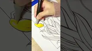 how to coloring flower with alcohol marker #art #drawing #painting #flowers #coloring #howtodraw