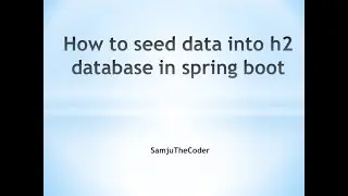 How to seed data into h2 database in spring boot