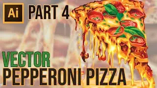 Adobe Illustrator Tutorial | How to Draw Pepperoni Pizza Vector Part 4