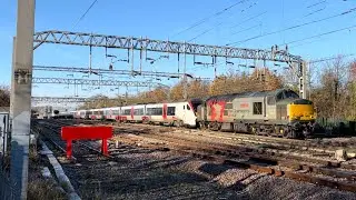 Rail Operations Group 37608 full bores and roars past Mason Road with 5P02
