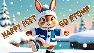 Happy Feet Dance ❄️ | Winter Bunny Dance Song for Kids | Stomp Stomp Stomp! 🐰✨
