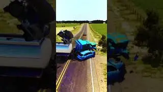 🚔 Realistic Highway Crash #11 💨 #shorts #beamng #realisticcrashes #simulation #highwaycrash #truck