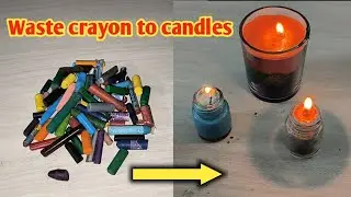 DIY best out of waste //Reuse broken crayons //candles making with crayons/waste crayons reuse ideas