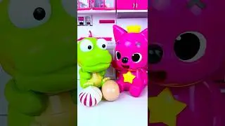 ASMR Pinkfong & Pororo Eating Eggs 🥚 🧄Satisfying ASMR Kitchen Toy Unboxing #shorts