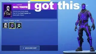 I tried unlocking Purple Glow Skull Trooper with a Fortnite GLITCH and got this...