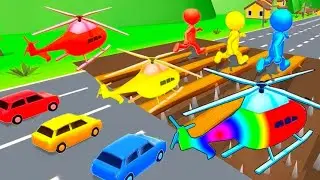 SHAPE SHIFTING RACE 3D! Cars, Helicopters & Runners - Satisfying Transform Game 