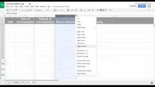 Communication Log - Creating a Drop-down Menu