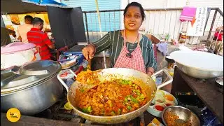 Most Honest Lady Selling Masala Baingan With Tawa Roti Rs. 20/- Only l Pune Street Food