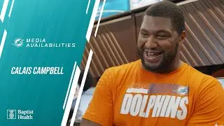 Calais Campbell meets with the media l Miami Dolphins