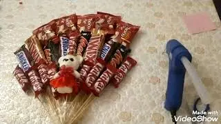 Şokolad buketi necə hazırlanır? Evdə hədiyyə hazırlanması. DIY chocolate bouquet