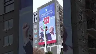 Massive Trump Banner Installed In D.C. Ahead Of Inauguration Day At The Heritage Foundation