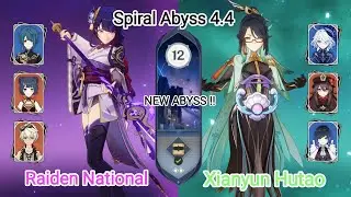 C0 Raiden National & C0 Xianyun Hutao - NEW Spiral Abyss 4.4 Floor 12 Genshin Impact