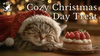Cozy Christmas Day Treat 🎂 | Sleeping Kitten, Cake & Warm Piano for Relaxing Holidays (3H)