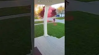 Thief&rsquo;s Package Theft Ends in Hilarious Red Explosion! | Security Cam Footage