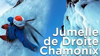 Jumelle de Droite Cascade de glace Glacier d'Argentiere rive droite Chamonix montagne alpinisme