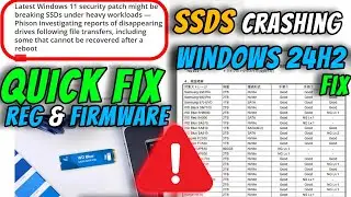 ✅ Fix Windows 11 24H2 SSD Bug – WD, Crucial, ADATA Firmware & Registry Solution