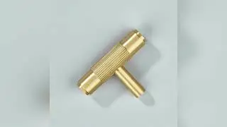Ignite Linear Knurled Brass Cabinet T-Knob in Gold | Luxury Cabinet Hardware #hardware #lineart