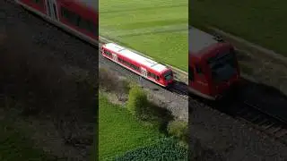 DB Baureihe 650 RegioShuttle RS1 Neckarbr&uuml;cke bei Obernau Drohne Luftaufnahme #br650 #bwegt