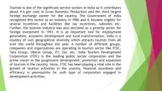 Financial Efficiency of India Tourism Development Corporation ITDC Limited An Empirical Study JTMR 2