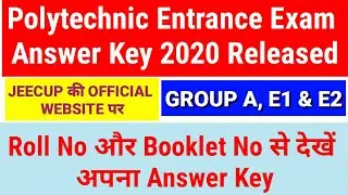 polytechnic answer key 2020/polytechnic entrance exam answer key 2020/jeecup answer key 2020