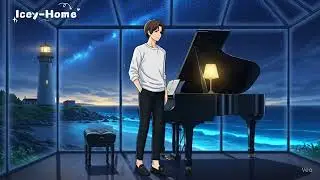 Encounter by the Blue Tears Ocean: A Girl, White Horse, and Calico Cat's Magical Piano Journey 🌊🐴🐱🎶