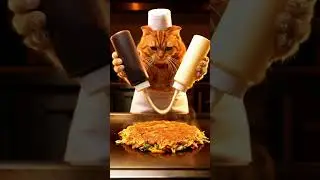 CAT COOKING! 🦞 MOST SATISFYING Cat Cooking ASMR l Okonomiyaki