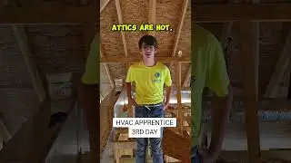 Hvac apprentice on his 3rd day. Earned the infamous white belt (zip tie)!  #hvac  #hvactechnician