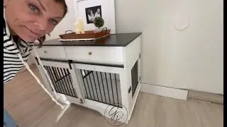 Amazon Pets / Большая клетка для собак в стиле мебели, 47 дюймов / Это не только функционально, н...