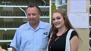 Teen thanks mailman for saving her life