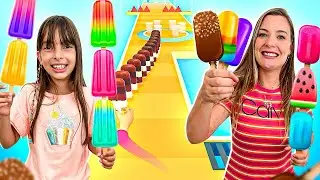 A INCRÍVEL CORRIDA DE PICOLÉS no Fila de Picolés 🍦 JÉSSICA GODAR E LAURINHA E HELENA E GABRIEL