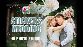 Wedding Stickers in Photo Studio | Romantic Photo Editing | Romantic Stickers | Love Overlays