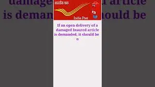 Damaged Insured article delivery. INDIAPOST