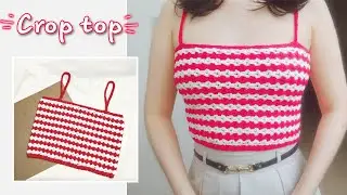 Red White Crop Top || How to crochet a crop top || New Year crochet