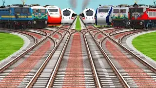 8-Trains Passing Bumpy Forked Lines Risky railroad track// Indian Railroad || #railways
