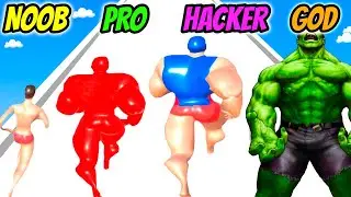 NOOB vs PRO vs HACKER vs GOD - Muscle Race 3D