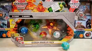 Bakugan Geogan Rising: Geogan Brawler Pack Unboxing & Review (Ventus Babadrill + Pyrus Stardox)