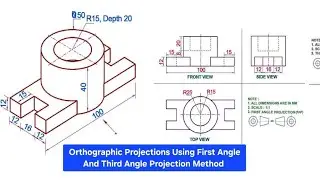 Orthographic Projection  21  First And Third Angle Method  #engineering #orthographicdrawing #viral
