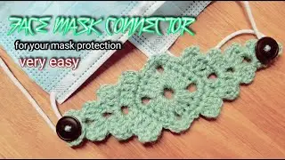 How to Crochet Face Mask Connector |Ear Saver |Adopter |Band [English Subtitles] #DollyCraft