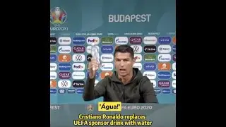 'Drink water': Cristiano Ronaldo removes UEFA sponsor drink in press conference｜#Shorts