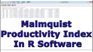 Malmquist Productivity Index In R Software