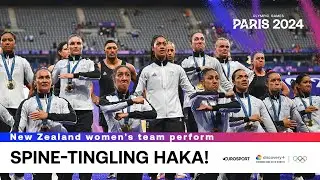 The New Zealand women's team perform their HAKA after retaining Olympic rugby gold 🥇🇳🇿 #Paris2024